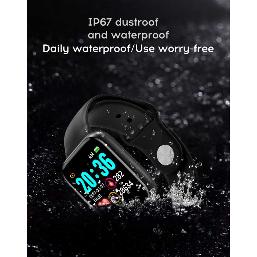 (Pink) Pro Bluetooth Smart Watch Men Women Y68 Blood Pressure Heart Rate Monitor Sport S