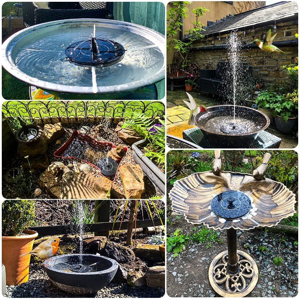 Solar Powered Floating Pump Water Fountain Birdbath Pond Pool Garden
