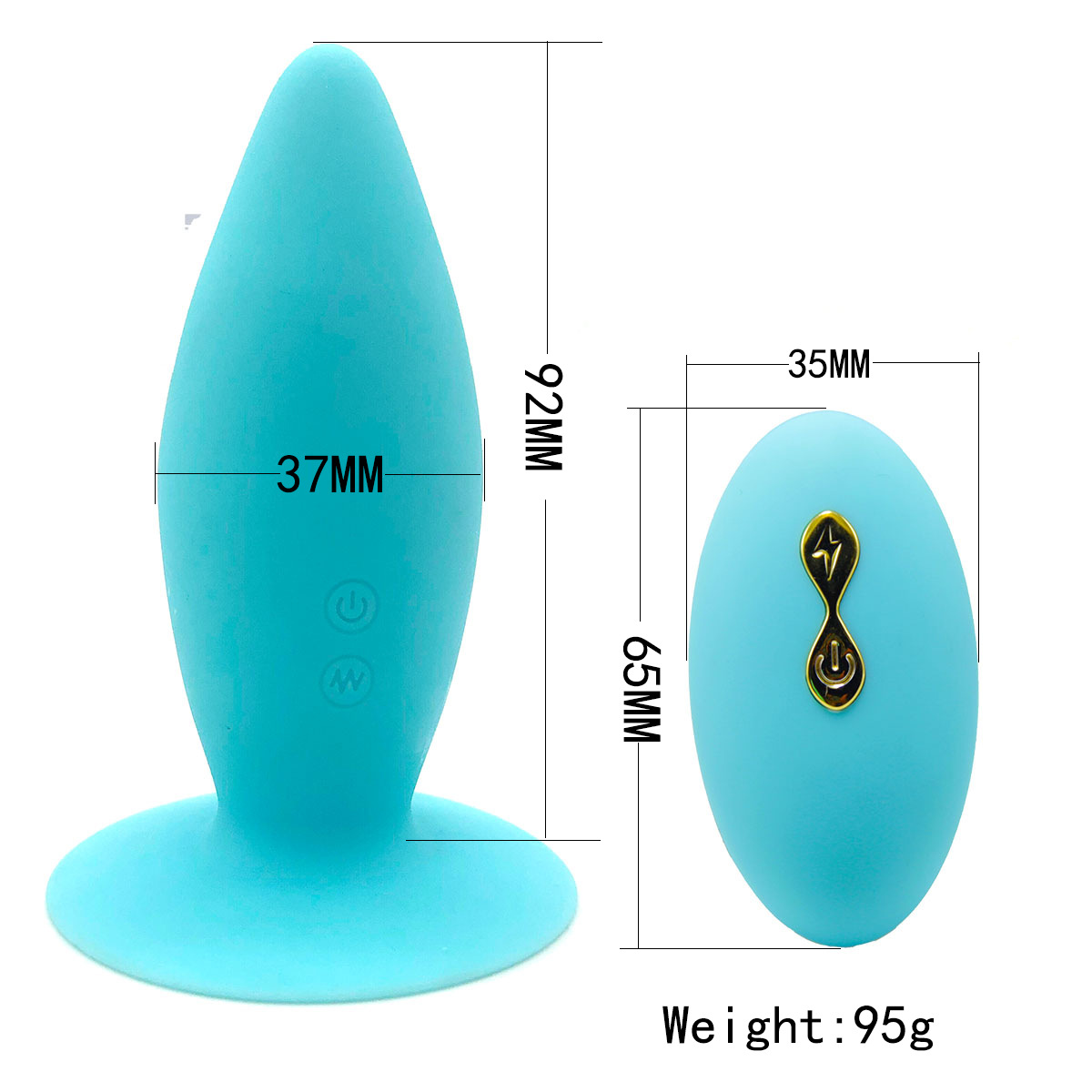 Anal Vibrator Butt Plug Stimulator Wireless Remote Control Rechargeable Waterproof10 Modes Adult Sex Toy for Men Women Climax Blue
