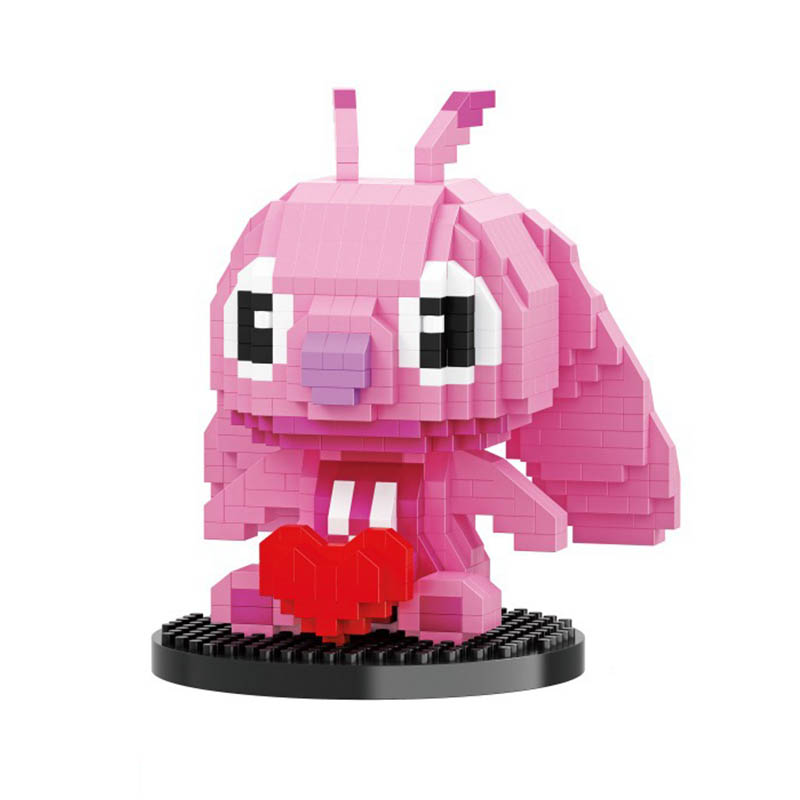 (Stitch Love Blue) Disney Stitch Miniature Building Blocks Hot Selling Stitching  Micro Diamond Bricks DIY Toys Childrens Gifts