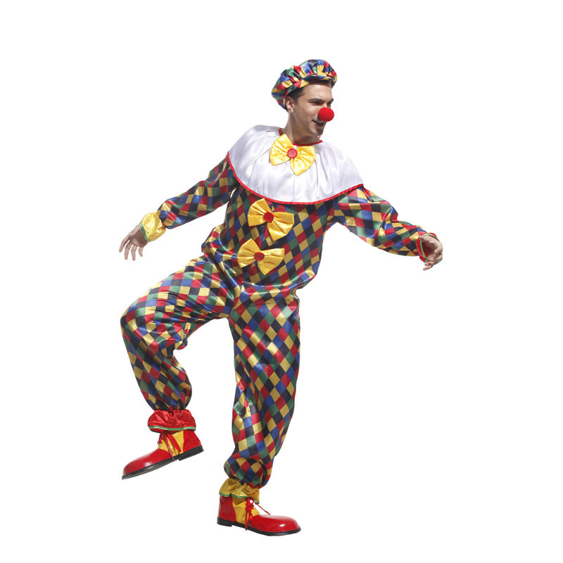 (165~175cm) Adult Dotted Clown Fancy Dress Costume
