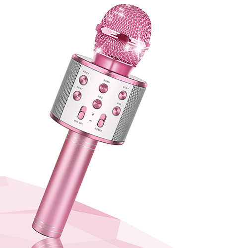 Kids Microphone Handheld Bluetooth Wireless Karaoke KTV Party Music Singing Microphone Girls Boys Toys Gifts Microphone for Kids Birthday Present