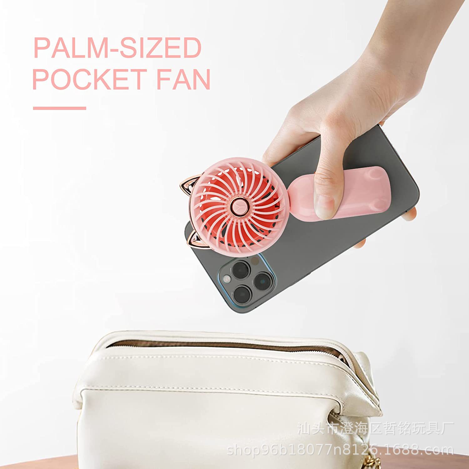 Rechargeable Battery Portable Fan with 3 Speed Desk Fans for Girls Women Kids Outdoor Travel Office Home Camping
