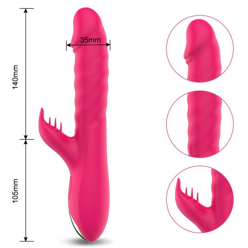 Rabbit Vibrator Thrusting Rotating Dildo Clit G-Spot Massager Sex Toys for Women Tongue Oral Clit Licking Clitoris Adult Sex Toys Sexual Wellness