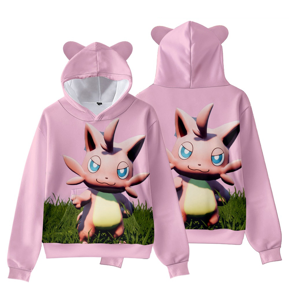 (Kids 100 cm) Kids Adults Palworld Costume 3D Hoodies Sweatshirt Pullover Top Unisex