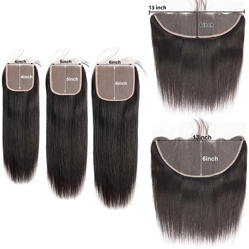 Straight 4x4 5x5 Lace Closure Human Hair Transparent HD 13x4 Lace Frontal Human Hair Ear to Ear Frontal Extensions