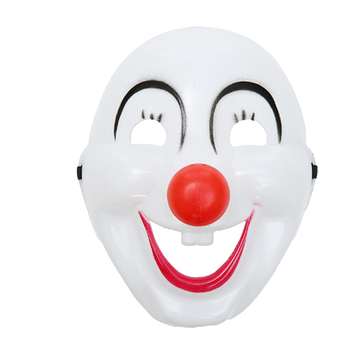 (1pc White	) Halloween Clown Mask Funny Fancy Dress Party Mask Red Nose Clown Masquerade Mascaras Carnival Party Masks Masquerade Costumes Party Prop 18x21cm