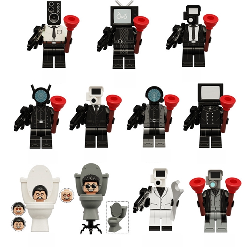 Skibidi Toilet Mini Figure Model Brick Tv Man Plus Titan Puzzle Assemble Action Figure Building Block Kids Toys Birthday Gifts