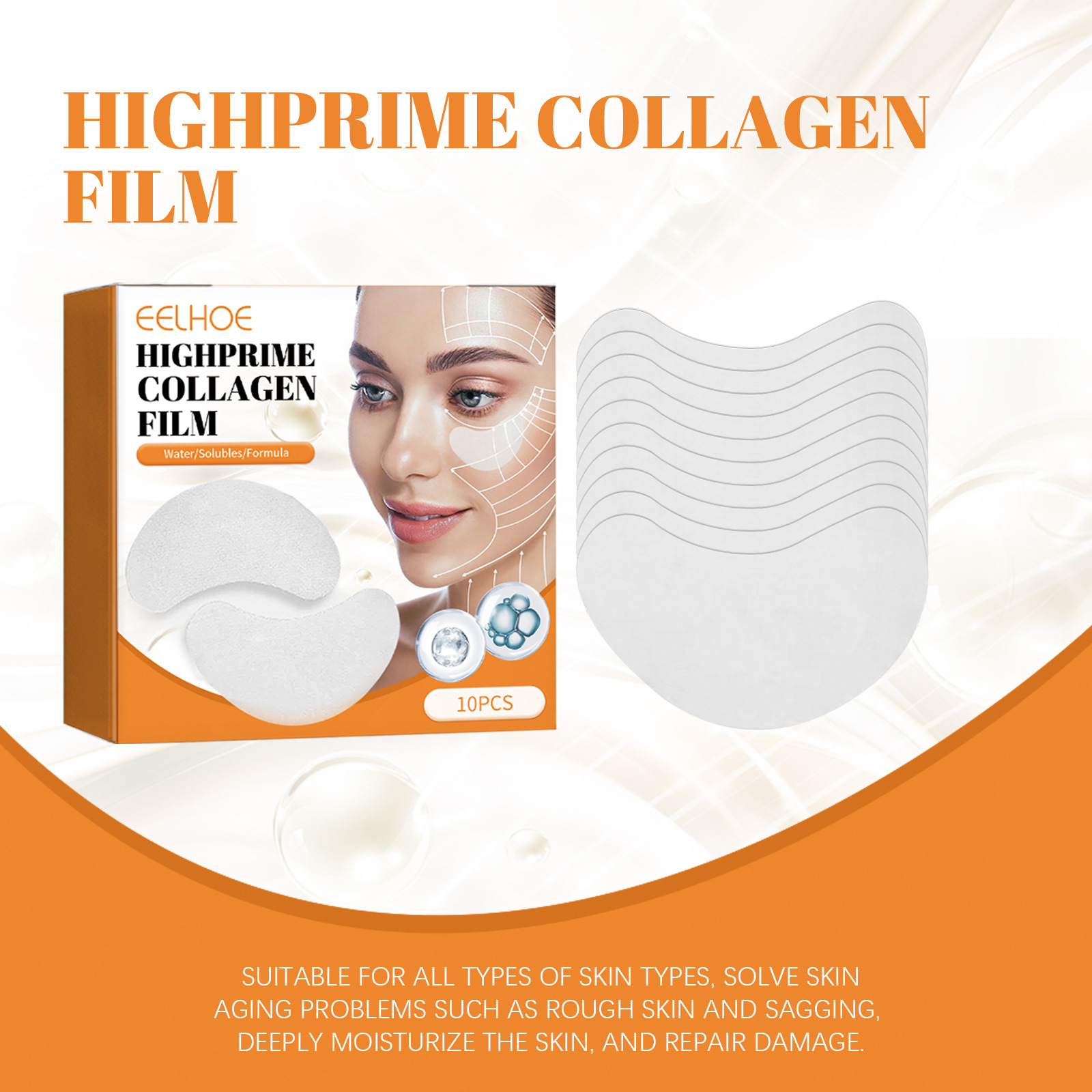 EELHOE Collagen Eye Mask Film Anti Wrinkles Remove Dark Circles Nourish Mask Moisturizing Lift Firming Skin Eyes Care