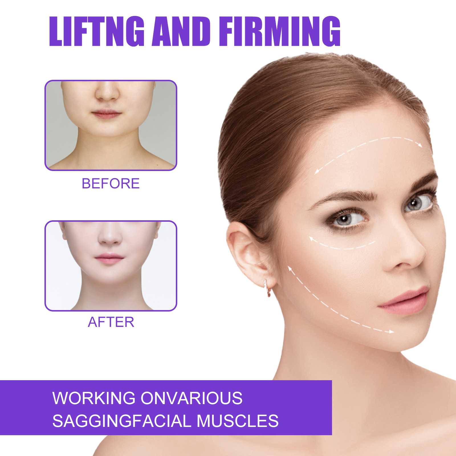 Firming Micro Face Cream V Face Cream Instant Face Lift Cream Facial Lifting Firming Slimming Removal Masseter Muscle Double Chin Face Fat Burning