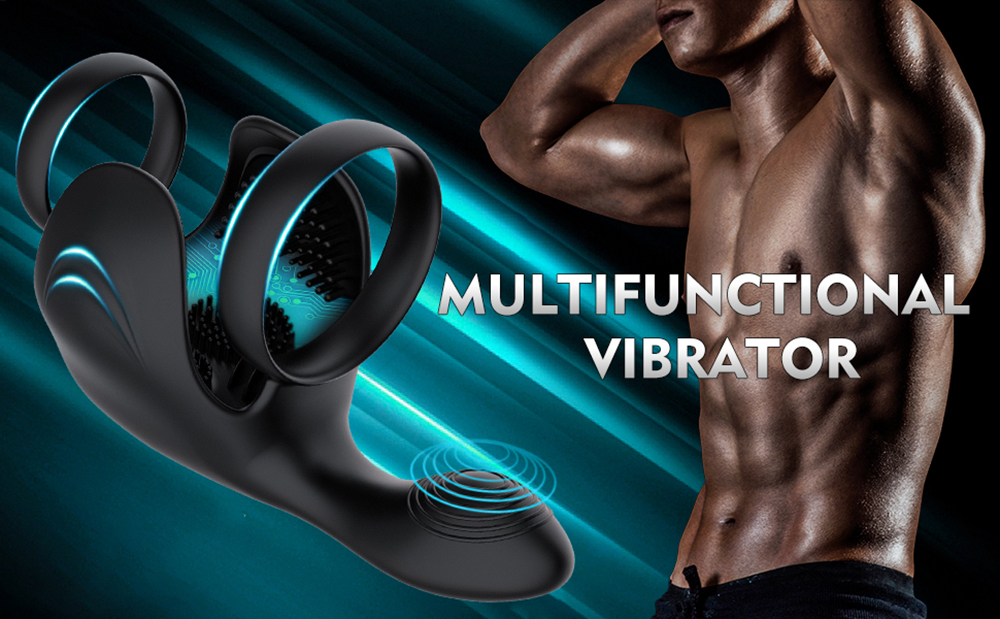 Vibrating Cock Ring Penis Double Cockring Sexy Toys Men Couple Rings Sex Games Penis Ring Vibrator Testicle Prostate Massager Anal Plug Adult Sex Toys
