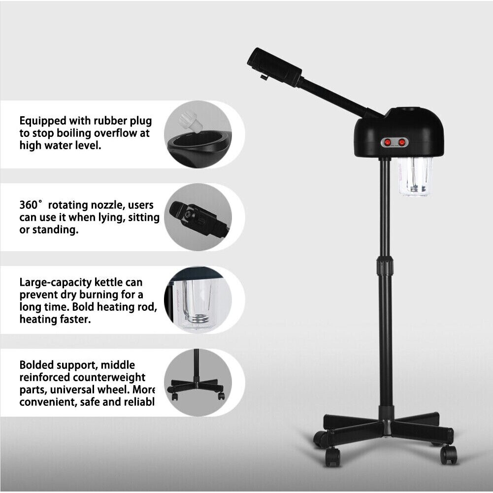 Pro Facial Beauty Steamer Ozone Stand Face Clean Skin Care Spa Salon