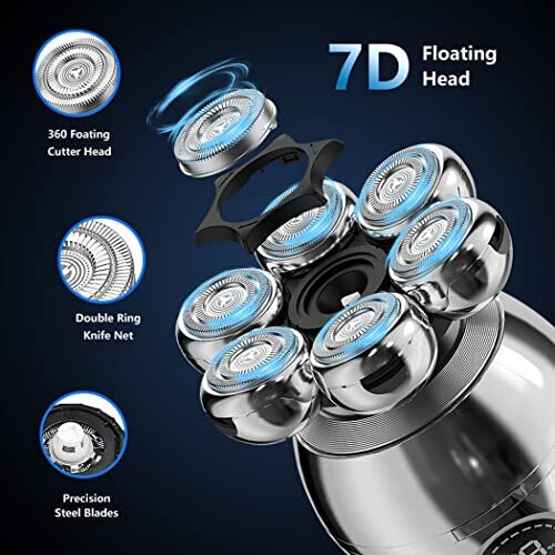 Mens Razors Rotary Head Shavers Cordless Bald Head Shaver Rechargeable Face and Head Shaver Waterproof Electric Razor for Man Wet & Dry Shaving