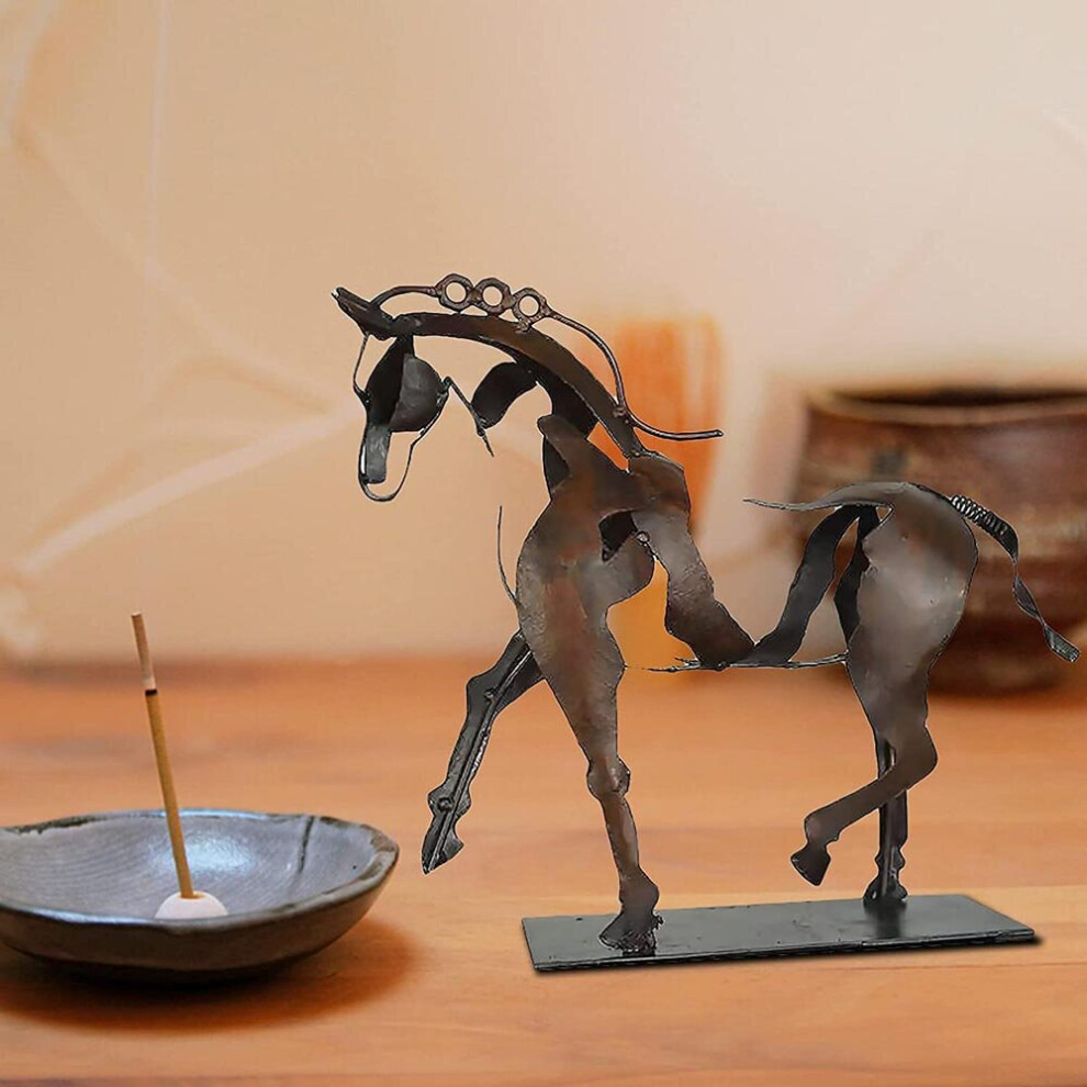 (With Light) Metal Three-dimensional Openwork Adonis-horse Sculpture Decorative Ornaments