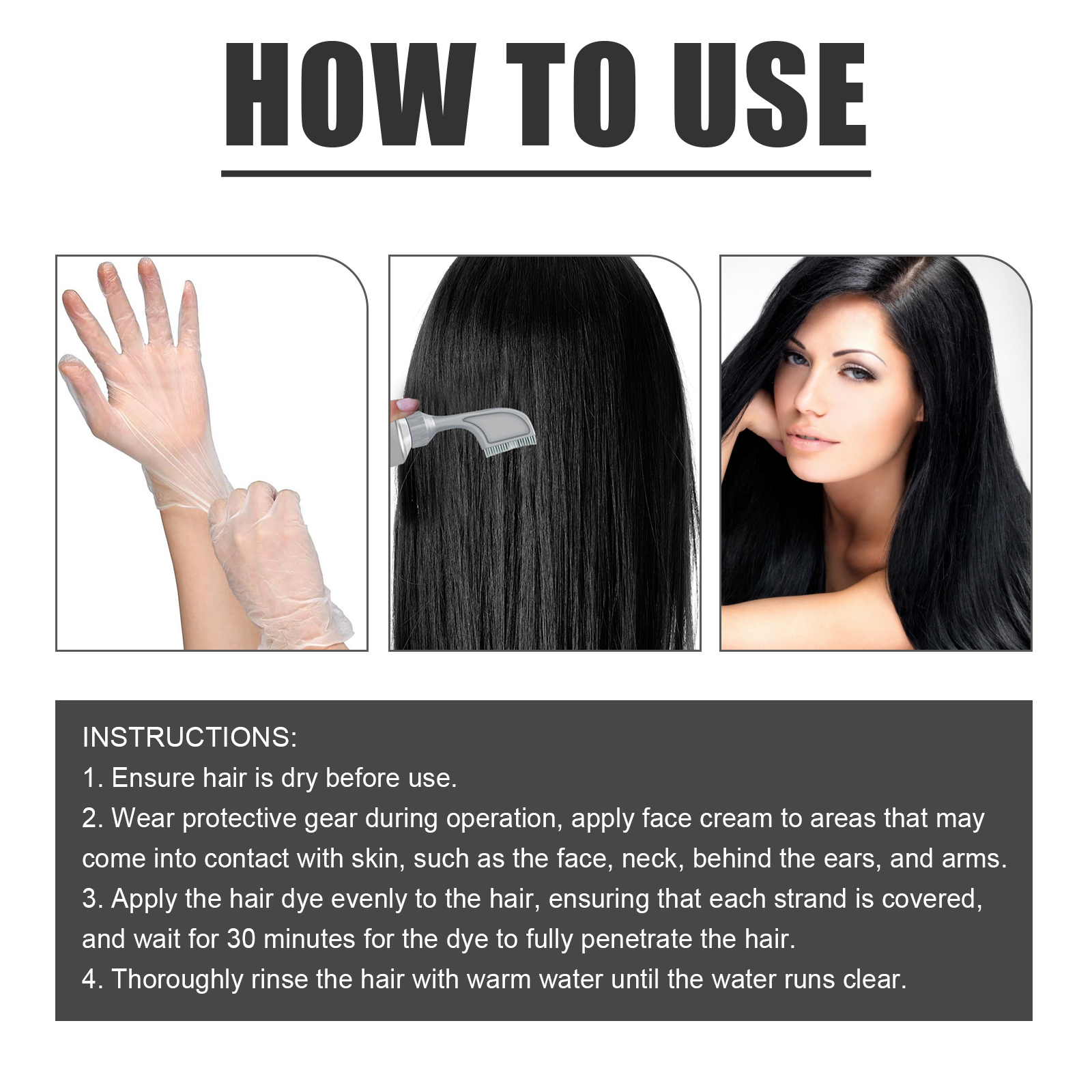 Natural Hair Dye Cream with Comb Long Lasting Cover Black Brown Hair Cream Fruit Dye Permanent Color Cream 80ml ﻿