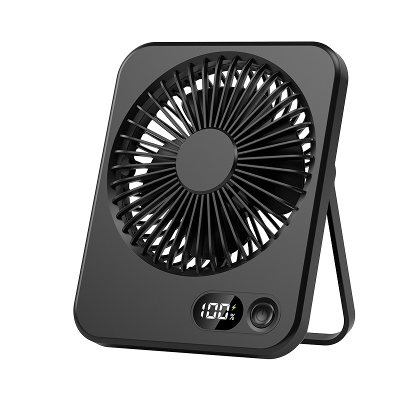 New Small Fan Handy Charging Long Life Ultra-thin Desktop Fan Large Wind Super Quiet Folding Handheld Table Fan