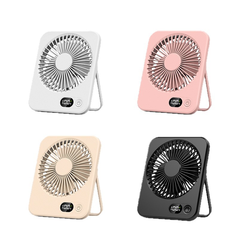 New Small Fan Handy Charging Long Life Ultra-thin Desktop Fan Large Wind Super Quiet Folding Handheld Table Fan