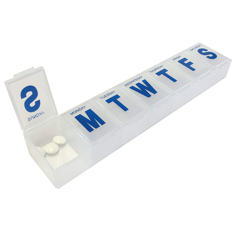 (1PC) Portable Medicine Box Mini Pill Case Long Strip 7 Grids 7 Day Pill Box Small Fish Oil Storage Box Weekly Administration Container