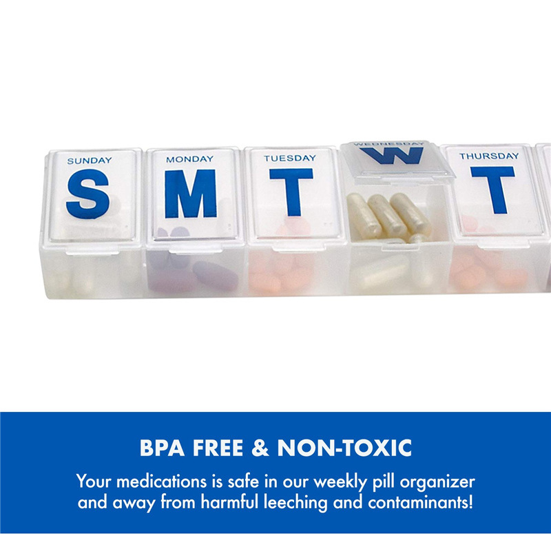 (1PC) Portable Medicine Box Mini Pill Case Long Strip 7 Grids 7 Day Pill Box Small Fish Oil Storage Box Weekly Administration Container