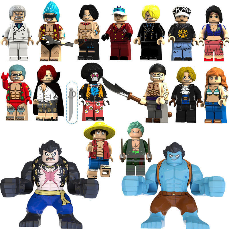 (Style A) Mini Figures One Piece Cartoon Character Set Building Blocks Toys Gift for Kids Party Bag Fillers Party Supplies Anime Collection