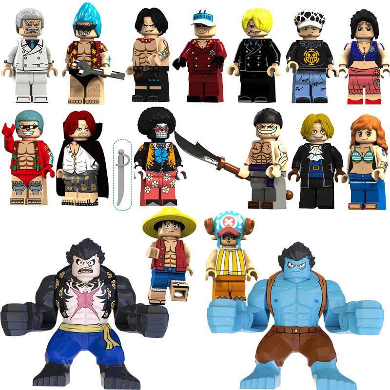 Mini Figures One Piece Cartoon Character Set Building Blocks Toys Gift for Kids Party Bag Fillers Party Supplies Anime Collection