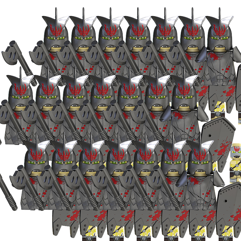 (21 PCS F) Kids Toys Army Group Min Figures Model Building Blocks Medieval Toys for Children Gifts