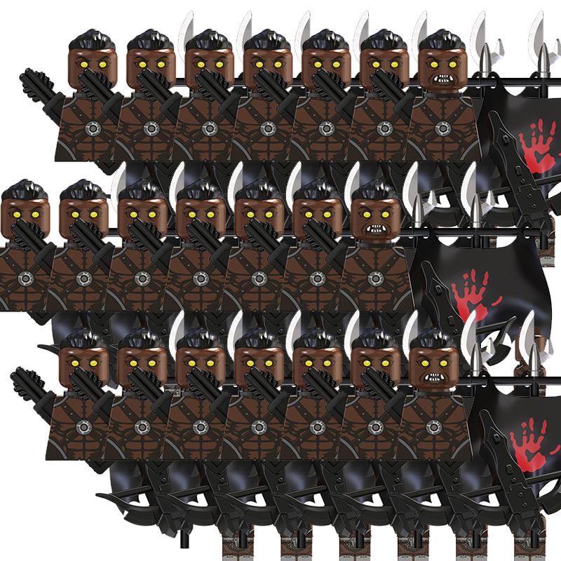 (21 PCS F) Kids Toys Army Group Min Figures Model Building Blocks Medieval Toys for Children Gifts