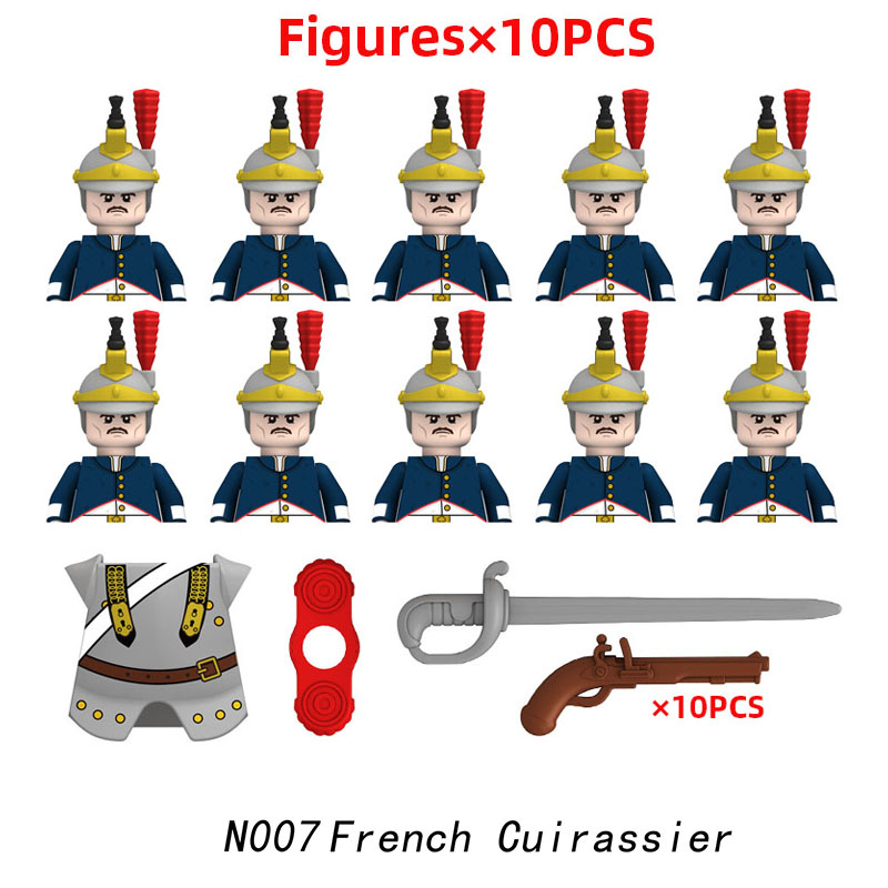 (Style E) Military Soldiers Building Blocks WW2 Napoleonic Wars Army Mini Figures French British Fusilier Rifles Weapons Toys For Kids