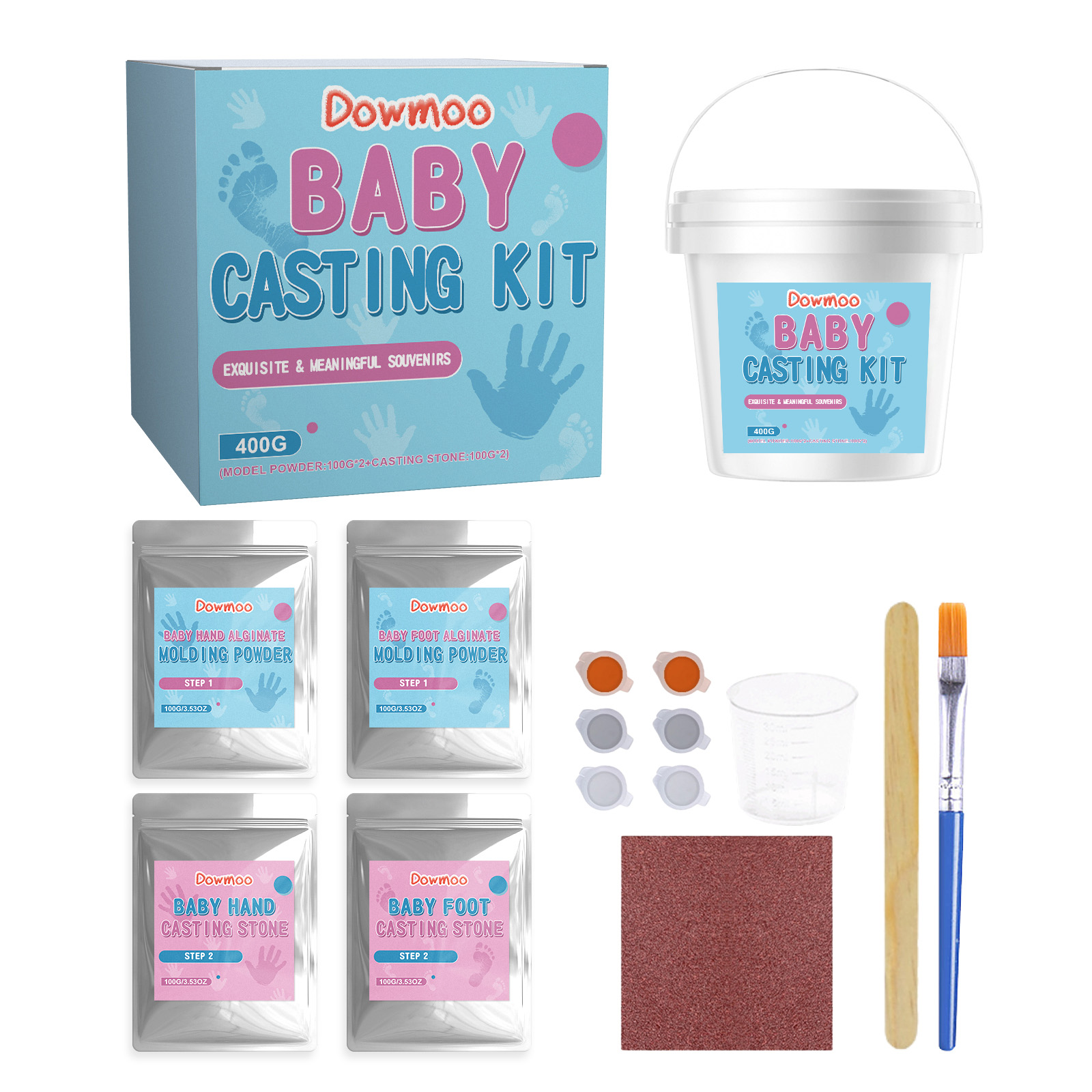 Baby Footprint & Hand Casting Kit – Premium Newborn Infant Keepsake - New Mom Gifts, Baby Shower Gifts for Girls and Boys ﻿