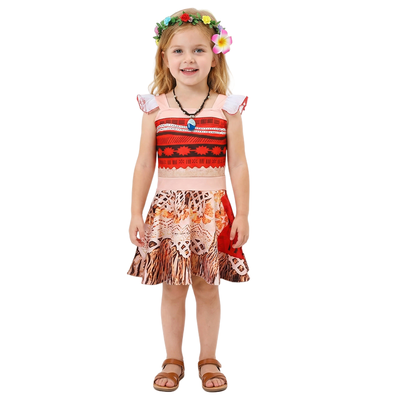 (100CM) Girls' Halloween Party Costume Princess Outfit Birthday Theme Sleeveless Christmas Dress Roleplay Costume with Accessories