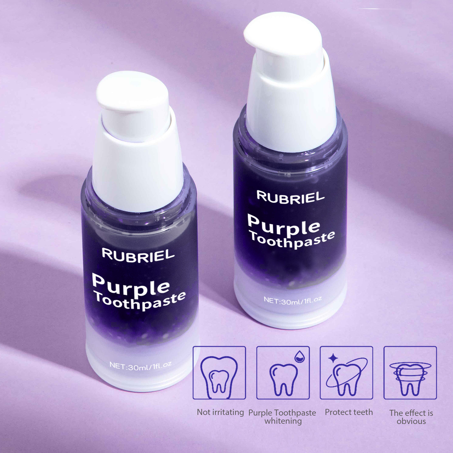 V34 Teeth Whitening Toothpaste Stain Removal Breath Freshening Oral Hygiene Daily Care Travel Tube 30ml