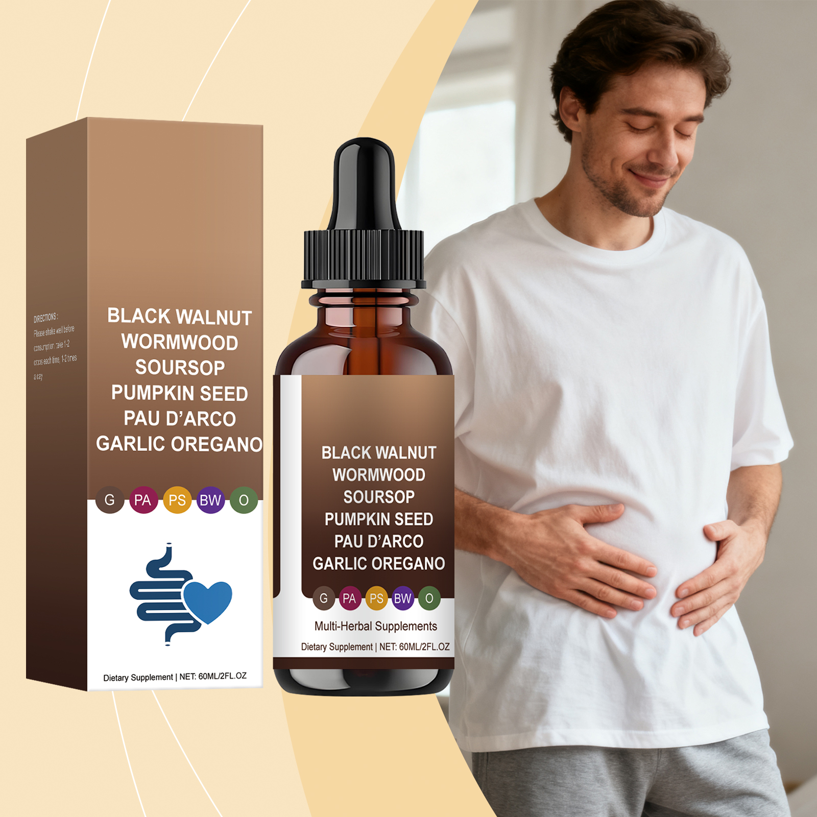 Body Care Drops Daily Mild Gentle Formula Herbal Dietary Supplement For Human Skin Daily Soft Natural Plant Nutrient Liquid