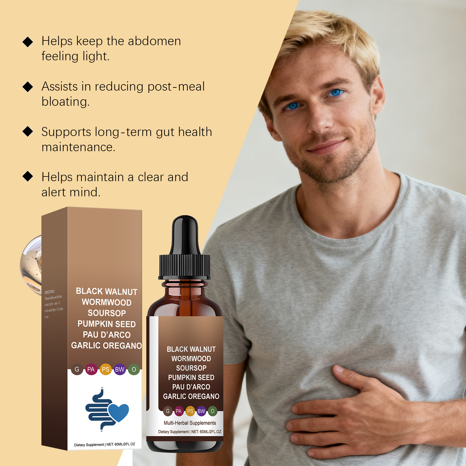 Body Care Drops Daily Mild Gentle Formula Herbal Dietary Supplement For Human Skin Daily Soft Natural Plant Nutrient Liquid