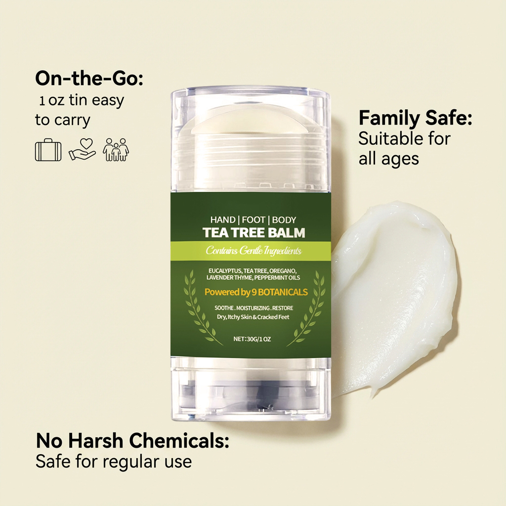 Tea Tree Skin Care Balm Mild Moisturizing Elastic Soft Refreshing Non Sticky Body Skin Treatment Lotion