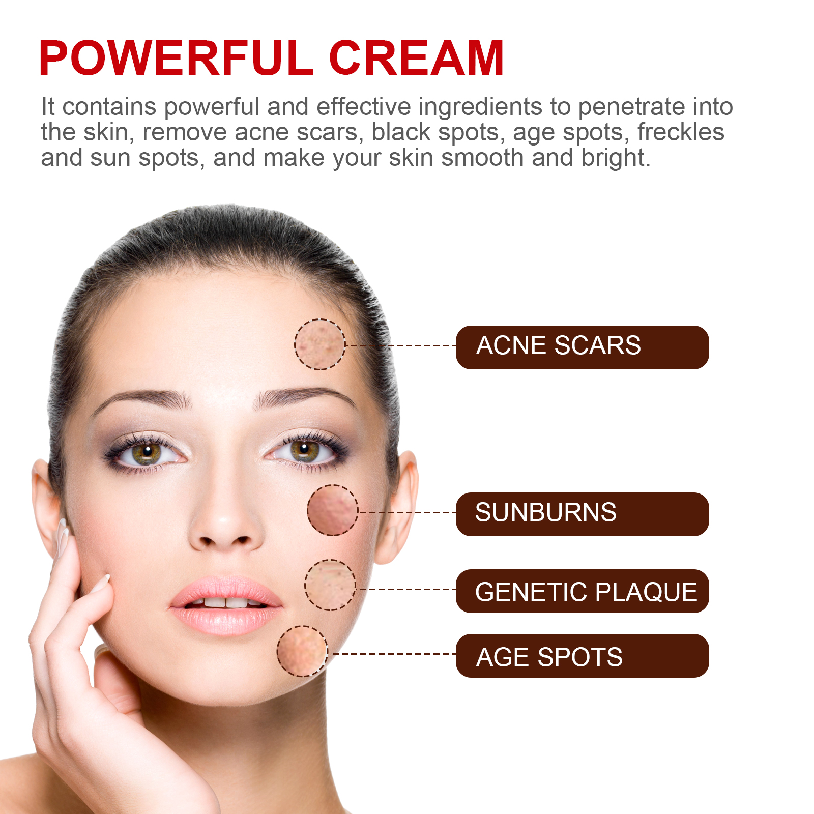 Skin Brightening Cream Moisturizing Nourishing Fade Spots Hydrating Repair Glow Bright Skin Tone Facial Care