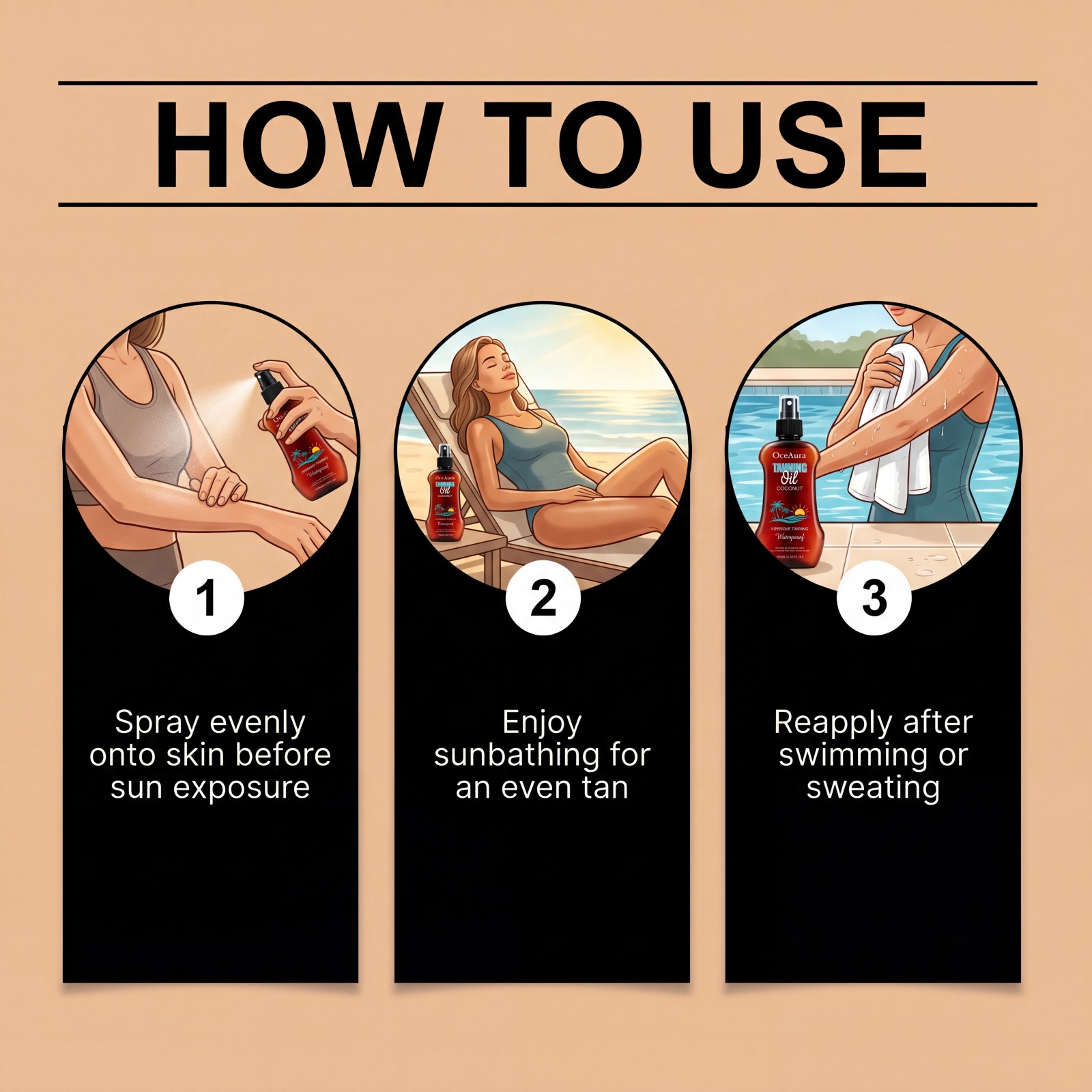 Brown Tanning Spray Create Bronze Skin Natural Glow For Summer Outdoor Sun Tanning Care Liquid Lotion Mist