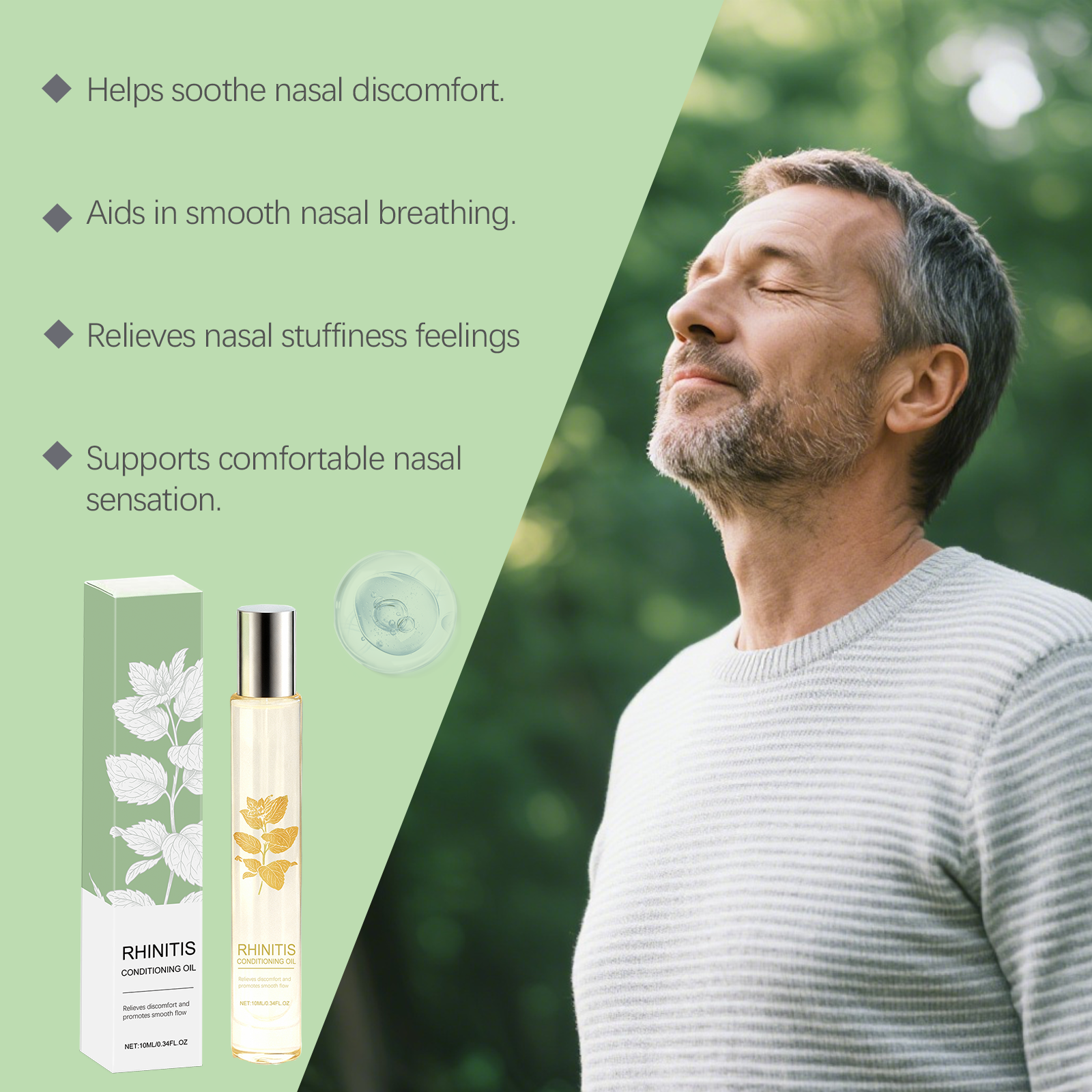 Nasal Clear Essential Oil Daily Mild Plant Extract Care Clean Soothe Nasal Discomfort