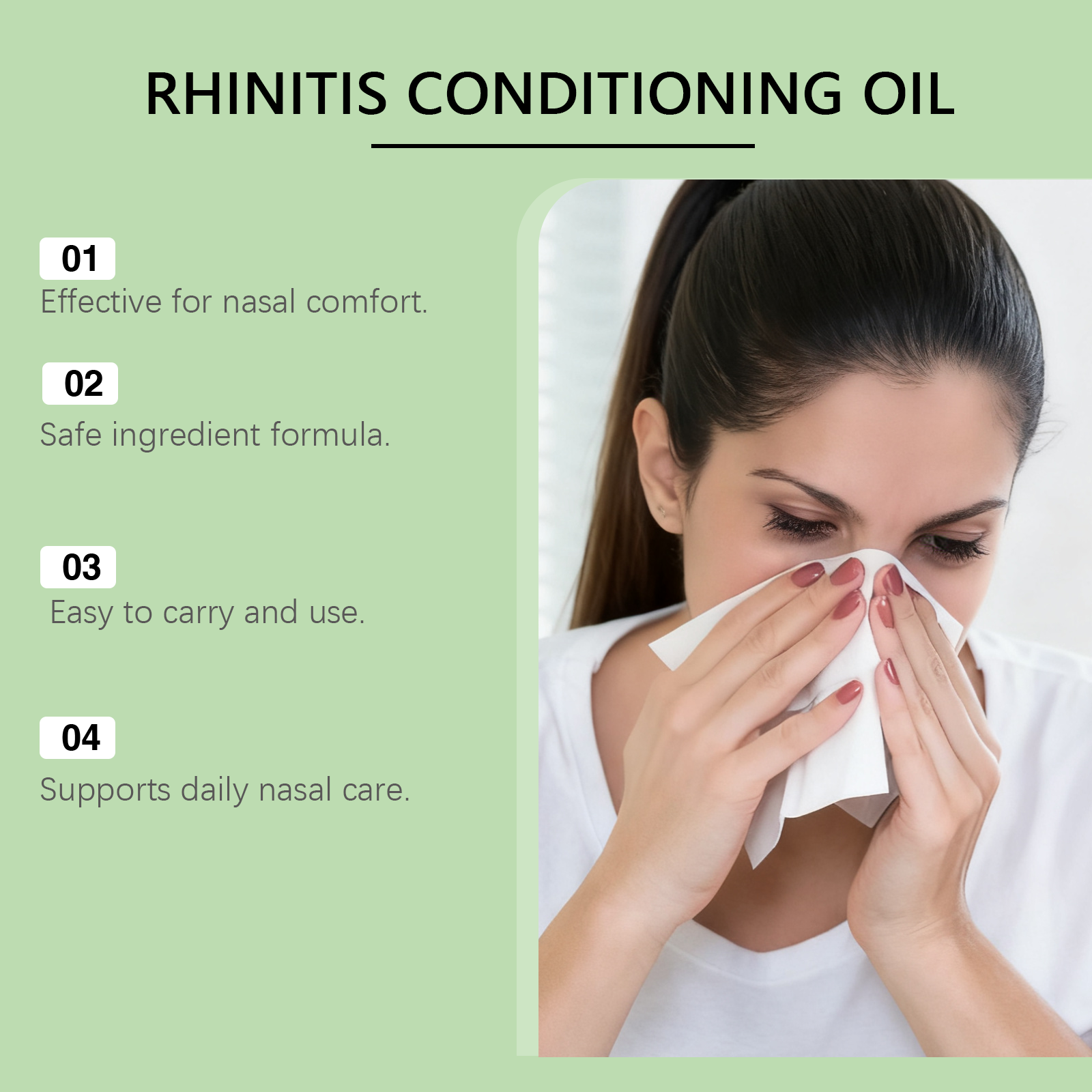 Nasal Clear Essential Oil Daily Mild Plant Extract Care Clean Soothe Nasal Discomfort