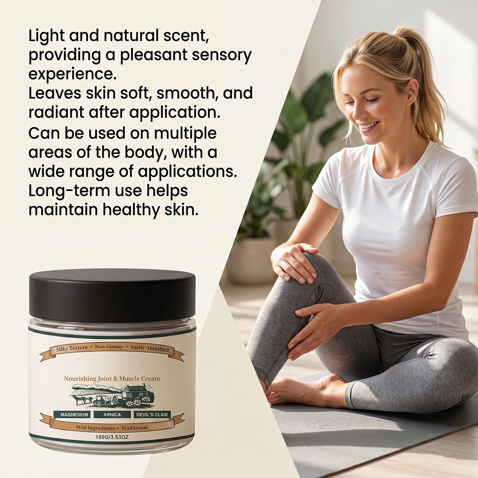 Body Care Magnesium Cream Daily Mild Formula Light Texture Smooth Application Moisturize Protect Skin