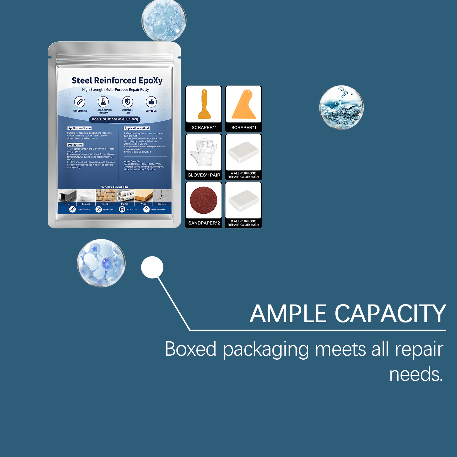 Multipurpose Repair AB Glue Household Ceramic Metal Stone Wood Damaged Surface Bonding Adhesive