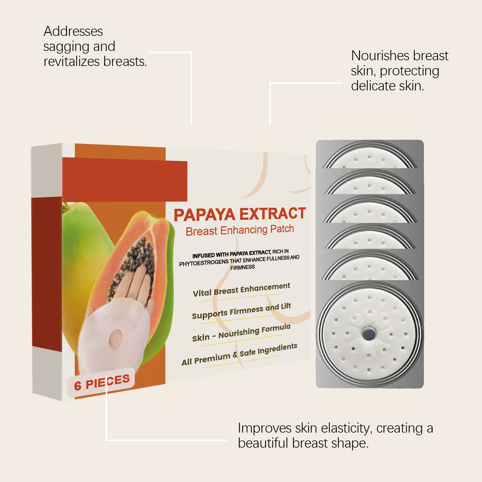 Chest Care Patch Ladies Visual Plump Comfortable Fit Lightweight Breathable Daily Nursing Sticker
