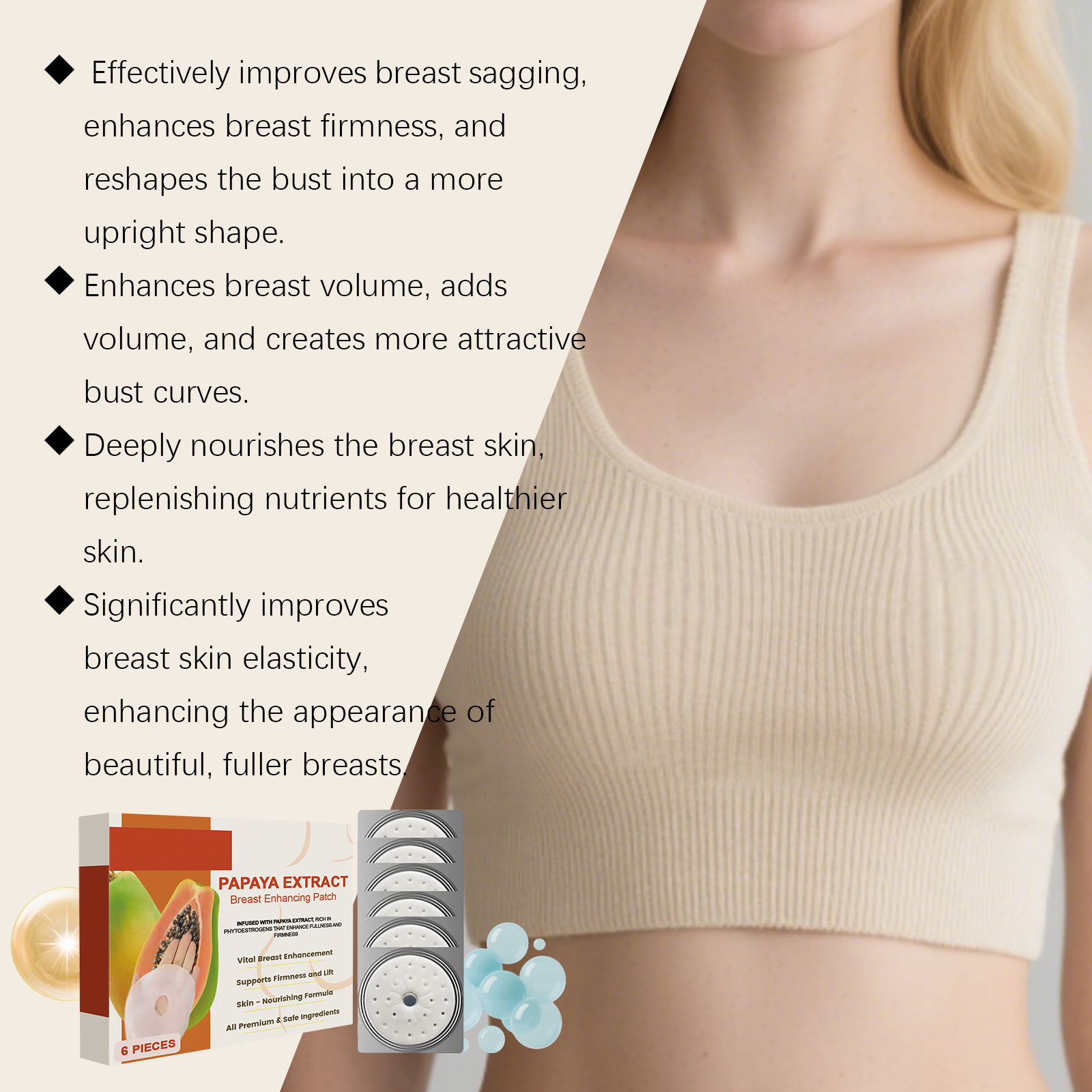 Chest Care Patch Ladies Visual Plump Comfortable Fit Lightweight Breathable Daily Nursing Sticker