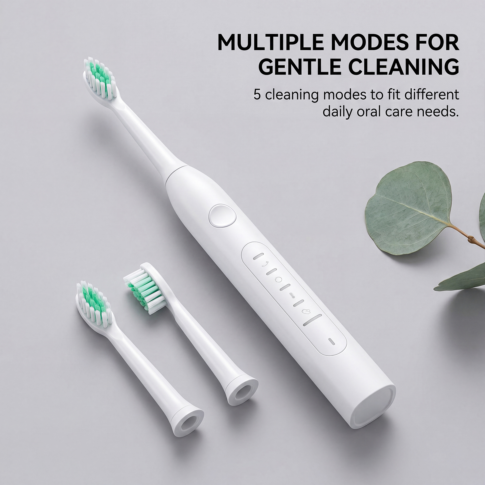 Electric Toothbrush Black Six Brush Heads Usb Charging Soft Hair Teeth Cleaning Stain Removal Gum Protection