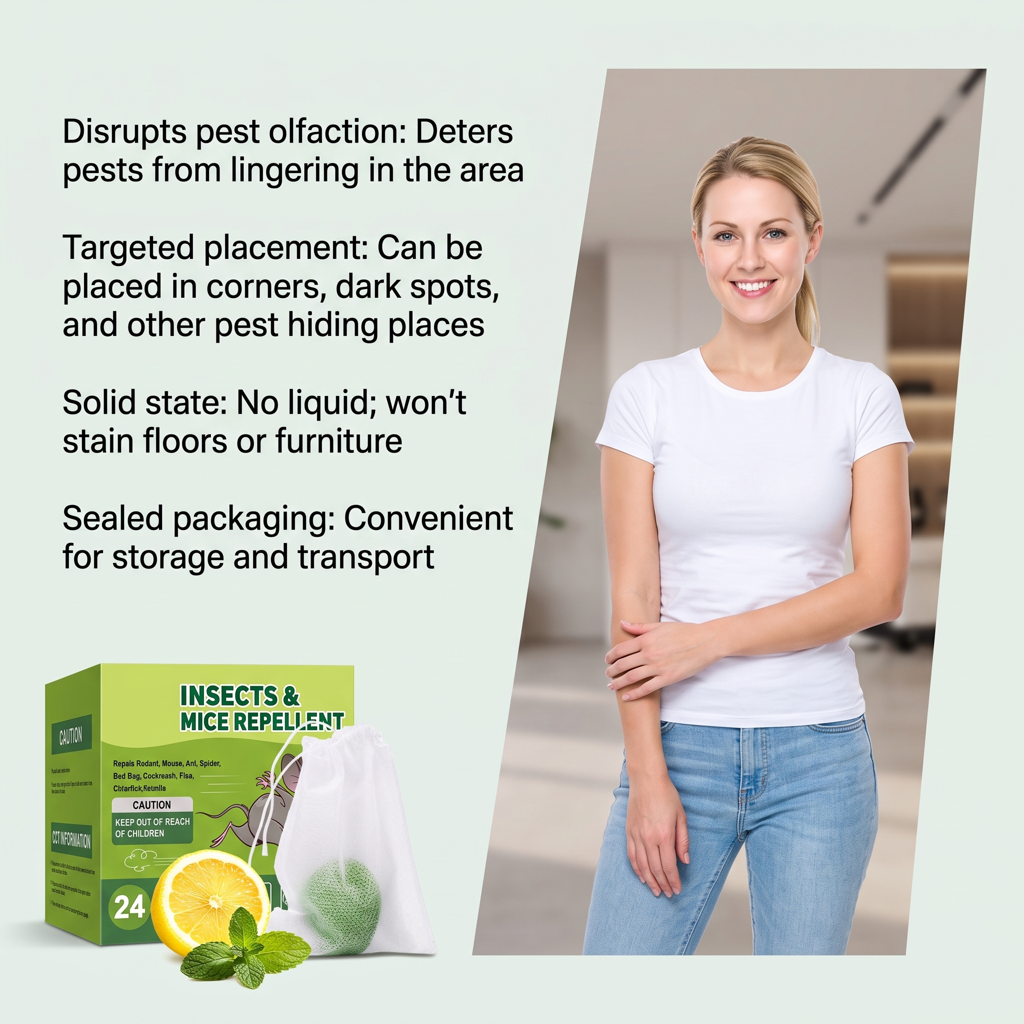 Insect Rodent Repellent Pellet Natural Indoor Outdoor Household Garden Warehouse Garage Farm Apartment Balcony Yard