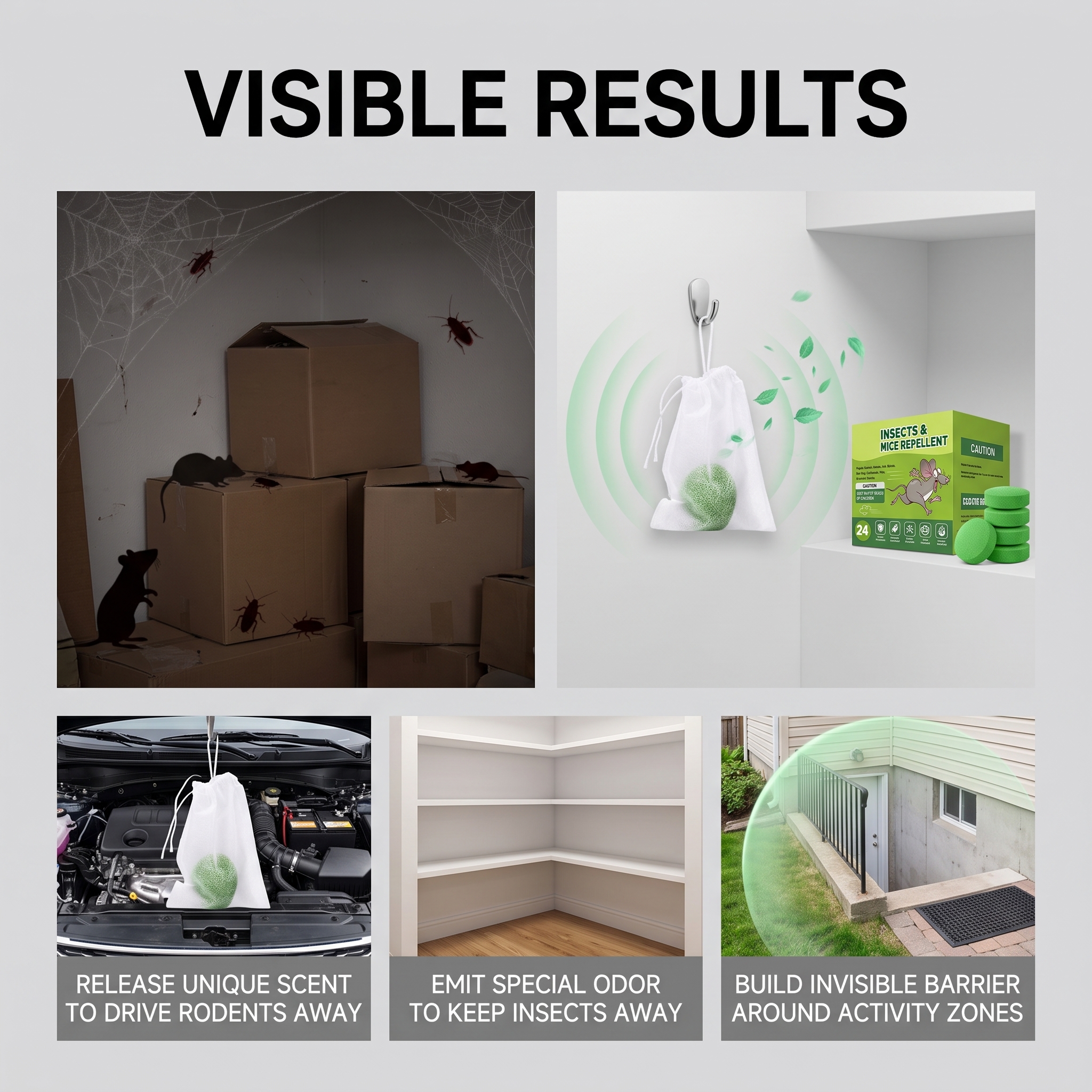 Insect Rodent Repellent Pellet Natural Indoor Outdoor Household Garden Warehouse Garage Farm Apartment Balcony Yard