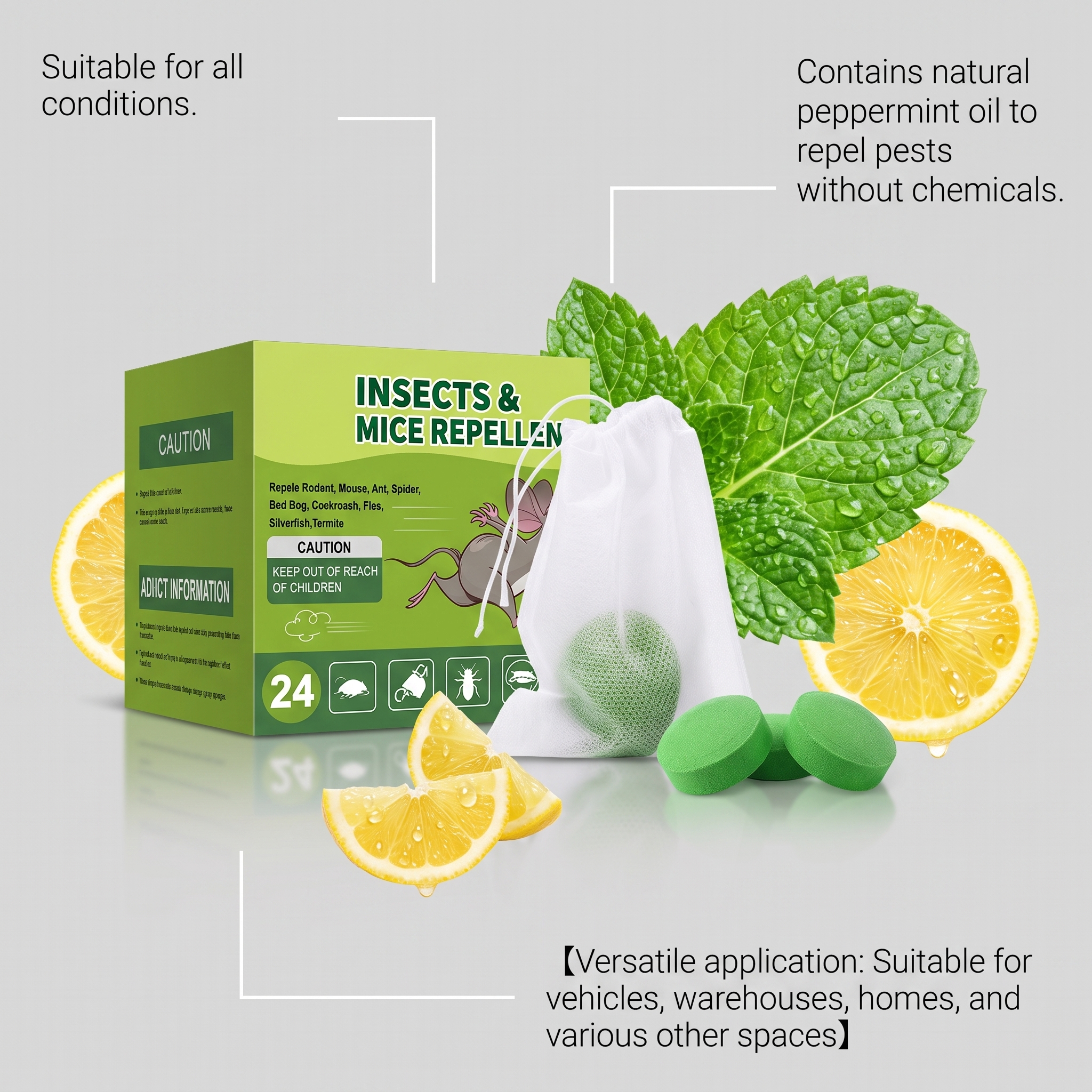 Insect Rodent Repellent Pellet Natural Indoor Outdoor Household Garden Warehouse Garage Farm Apartment Balcony Yard