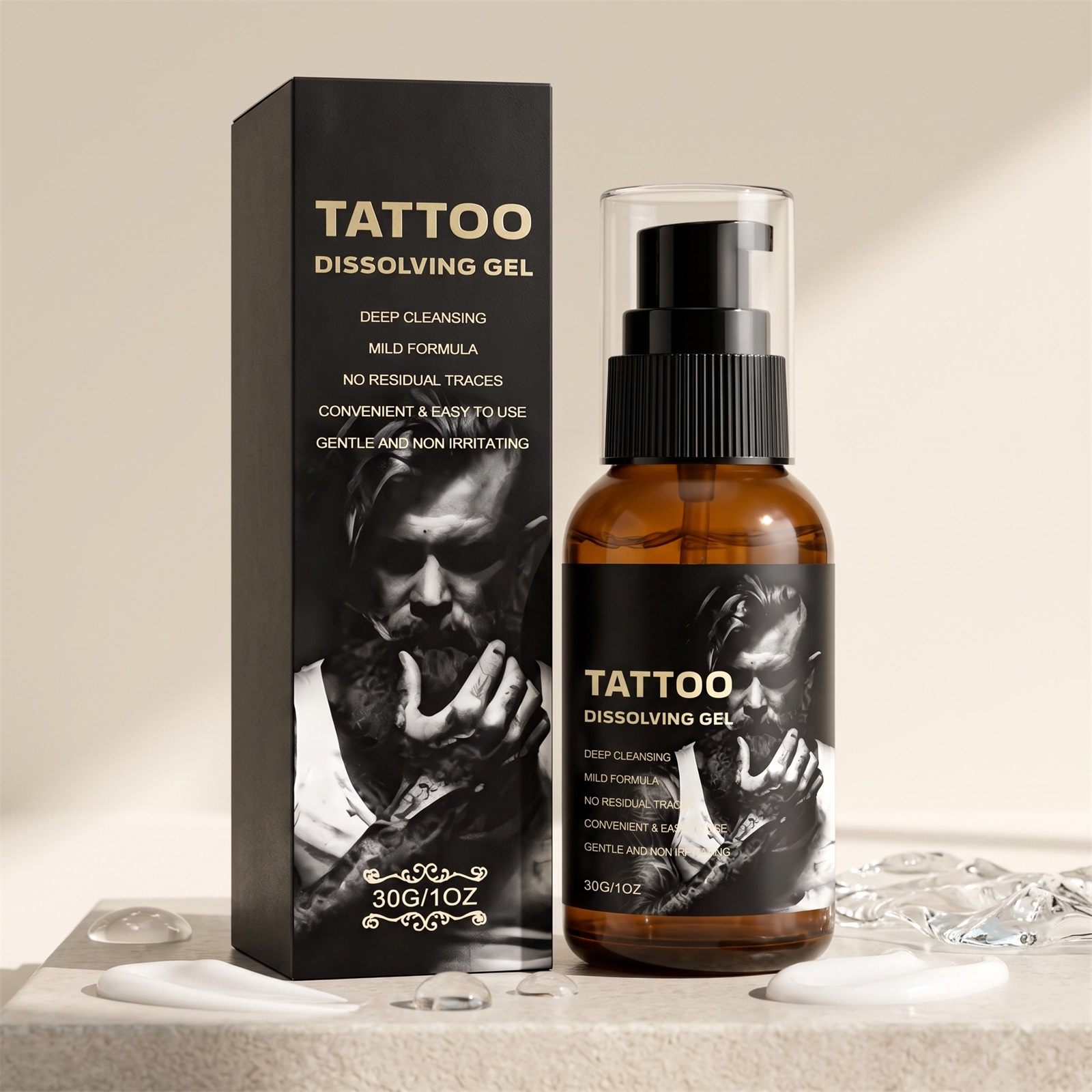 Tattoo Care Gel Gentle Formula Non Sticky Clean Fade Tattoo Marks Daily Moisturizing Portable Nursing