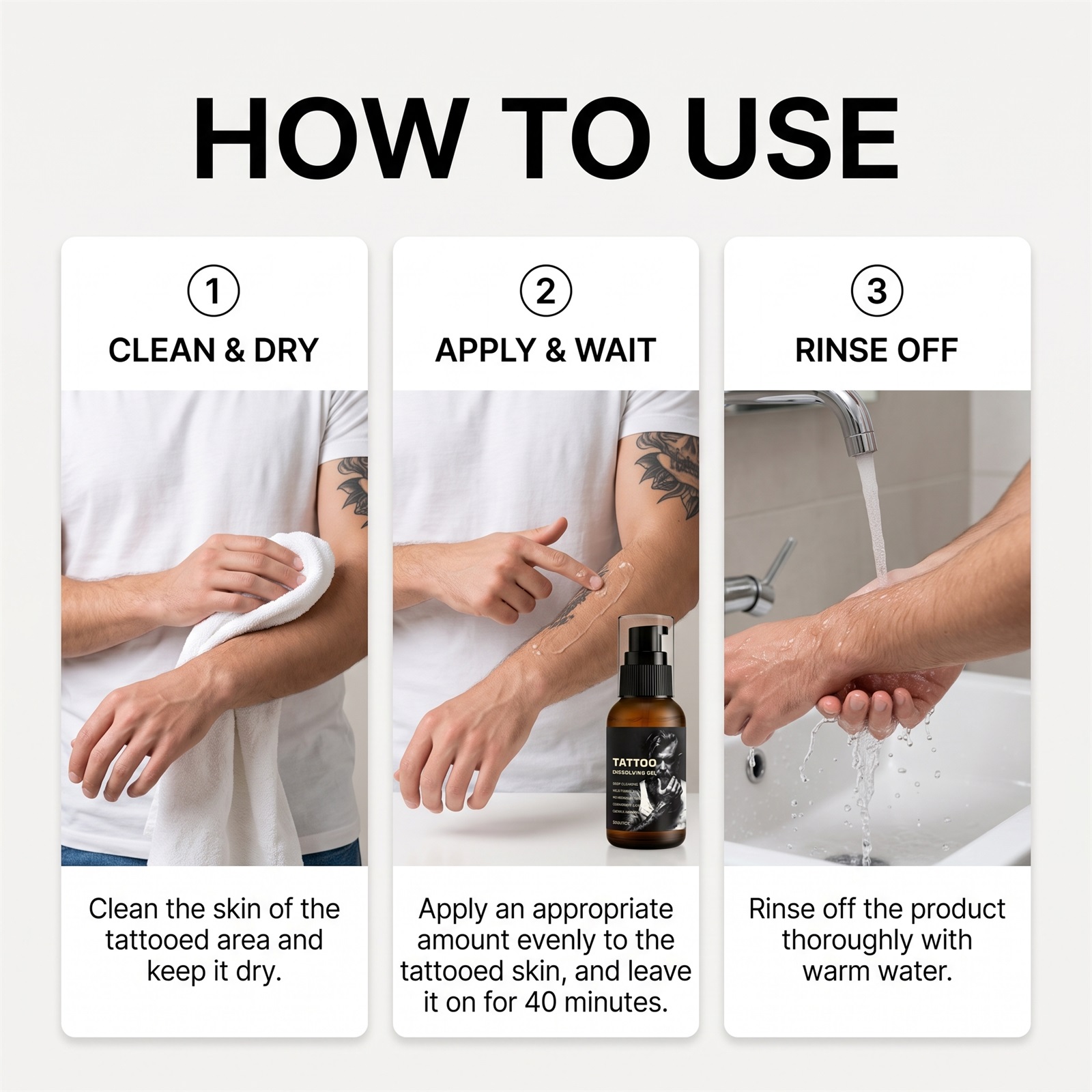 Tattoo Care Gel Gentle Formula Non Sticky Clean Fade Tattoo Marks Daily Moisturizing Portable Nursing
