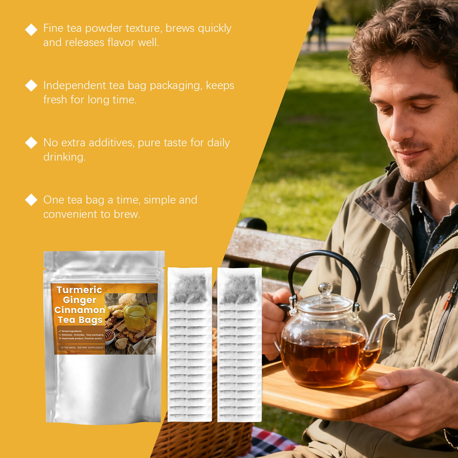 Three Flavors Warm Nourish Compound Tea Bag Mild Formula Moist Care Smooth Taste Portable Body Maintenance