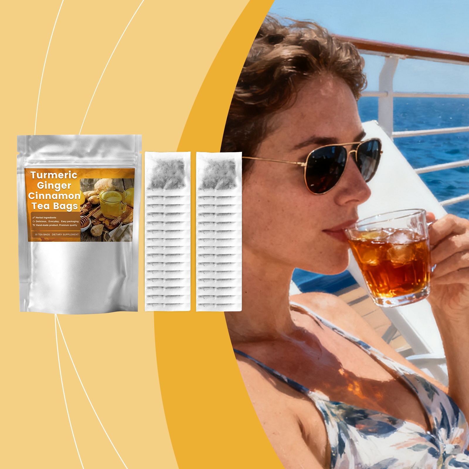Three Flavors Warm Nourish Compound Tea Bag Mild Formula Moist Care Smooth Taste Portable Body Maintenance